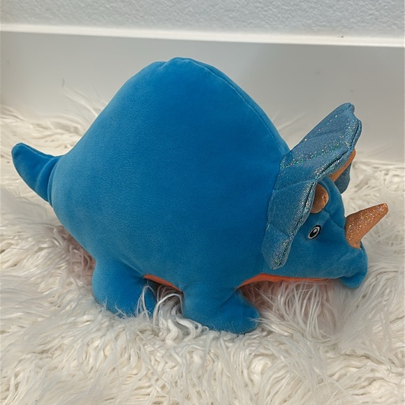 Triceratops Puffyfluff Color Blue Plushy Dinosaur 11” New - Picture 10 of 15